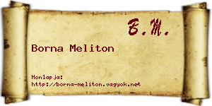 Borna Meliton névjegykártya